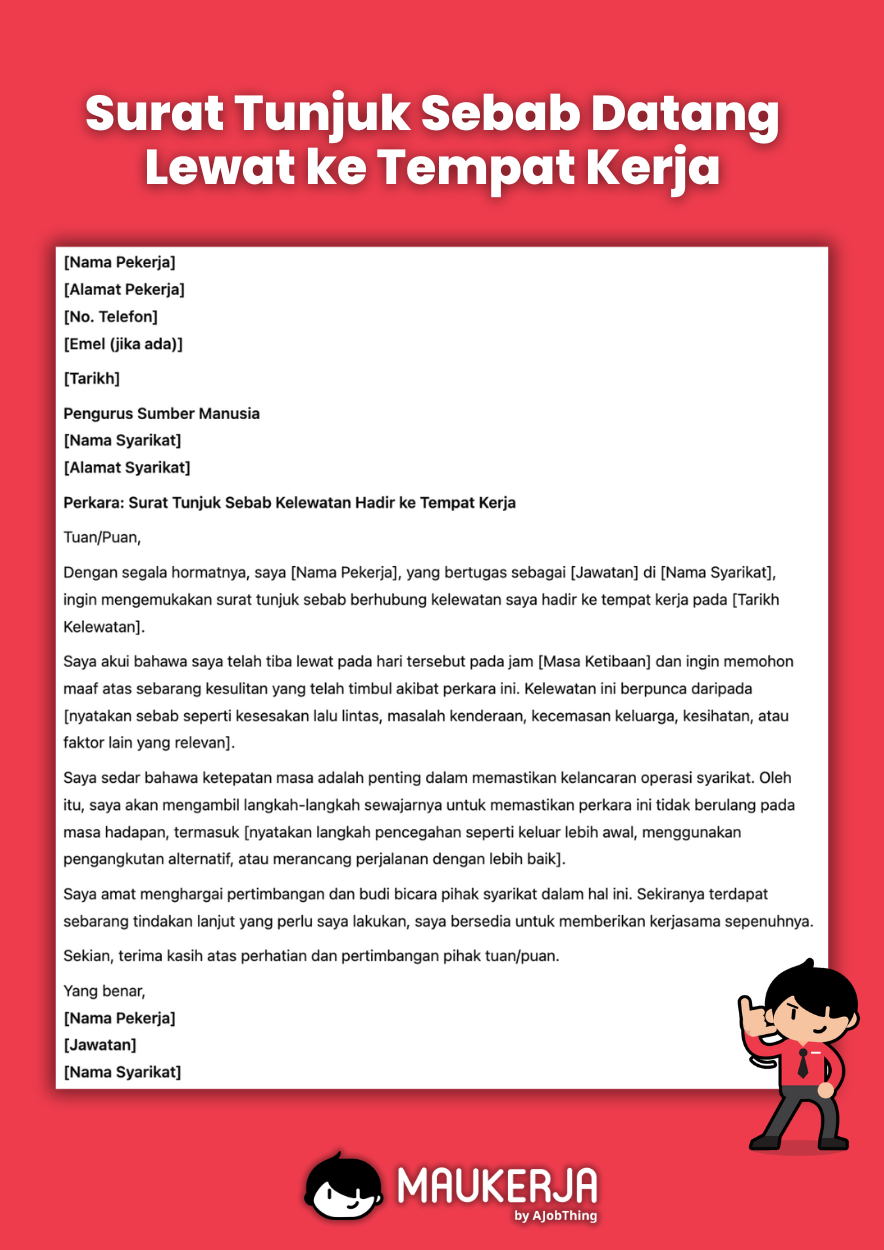 Surat Tunjuk Sebab Datang Lewat ke Tempat Kerja